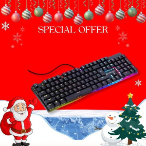 Zebronics Zeb-Nitro Plus- (ZEB-K4001M)  Full Size Mechanical Keyboard with 104 Keys/ 12 Backlight LED Modes/ 3 Levels of Brightness/ Bottom Rubber Grip - Black